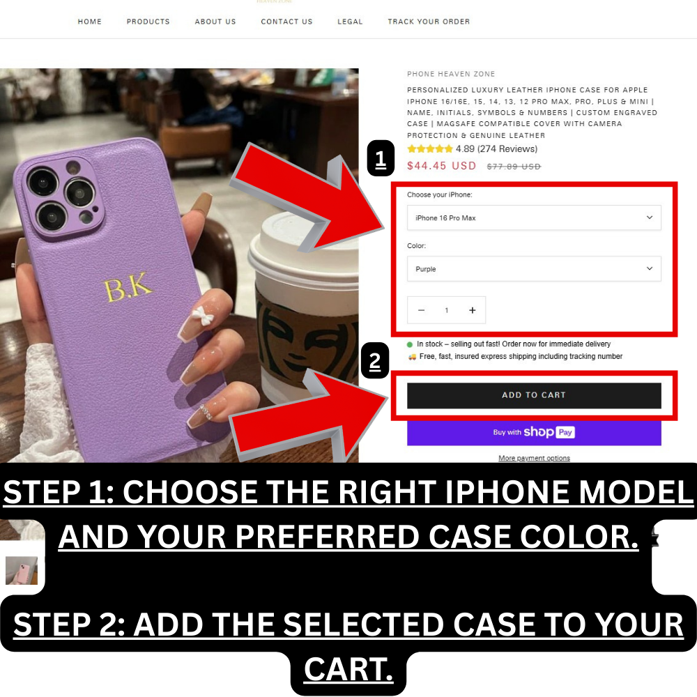 Personalized Luxury Leather iPhone Case for Apple iPhone 16/16e, 15, 14, 13, 12 Pro Max, Pro, Plus & Mini | Name, Initials, Symbols & Numbers | Custom Engraved Case | MagSafe Compatible Cover with Camera Protection & Genuine Leather