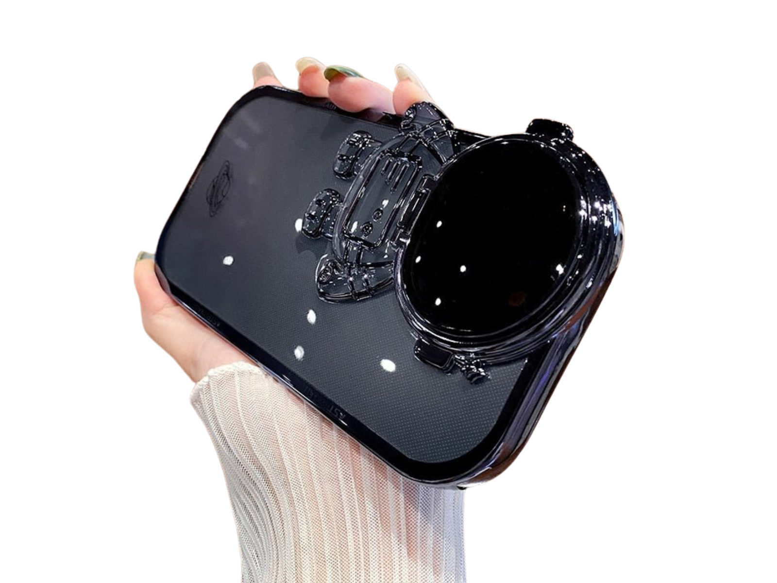 Premium Apple iPhone Case | MagSafe Compatible, Camera Lens Protection, Screen Protection | Ultra Thin, Shockproof, Magnetic, Full All-Around Protection Cover – Astronaut Design, Glitter Film, Lens Stand, Soft TPU, Durable & Stylish