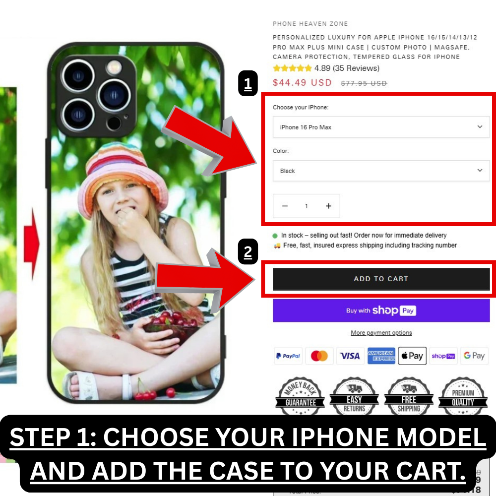 Personalized Luxury iPhone Case for Apple iPhone 16/16e, 15, 14, 13, 12 Pro Max, Pro, Plus & Mini | Custom Photo Design | MagSafe Compatible Case | Camera Protection | Tempered Glass | Premium Protective Case