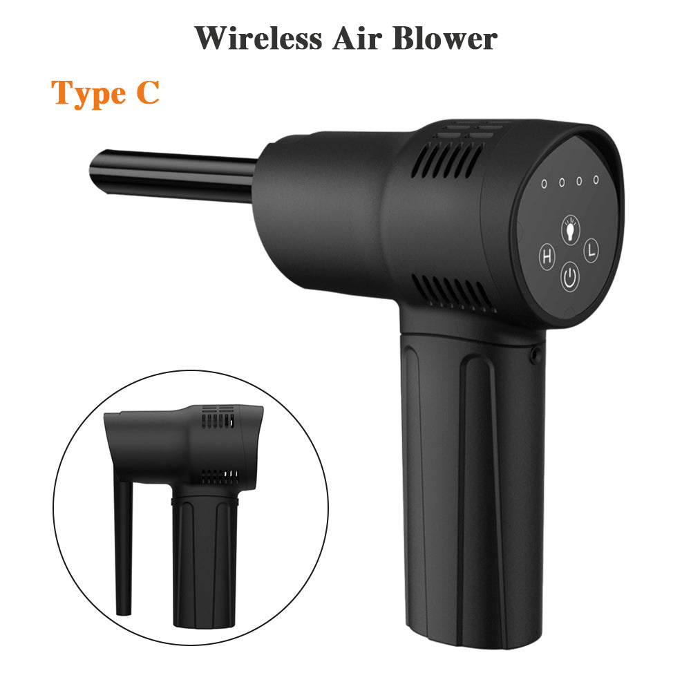 Gute Qualität Staubwedel mit Druckluft für Computer, schnurloses Luftgebläse, Computerreinigung mit LED-Licht für PC-Tastatur
