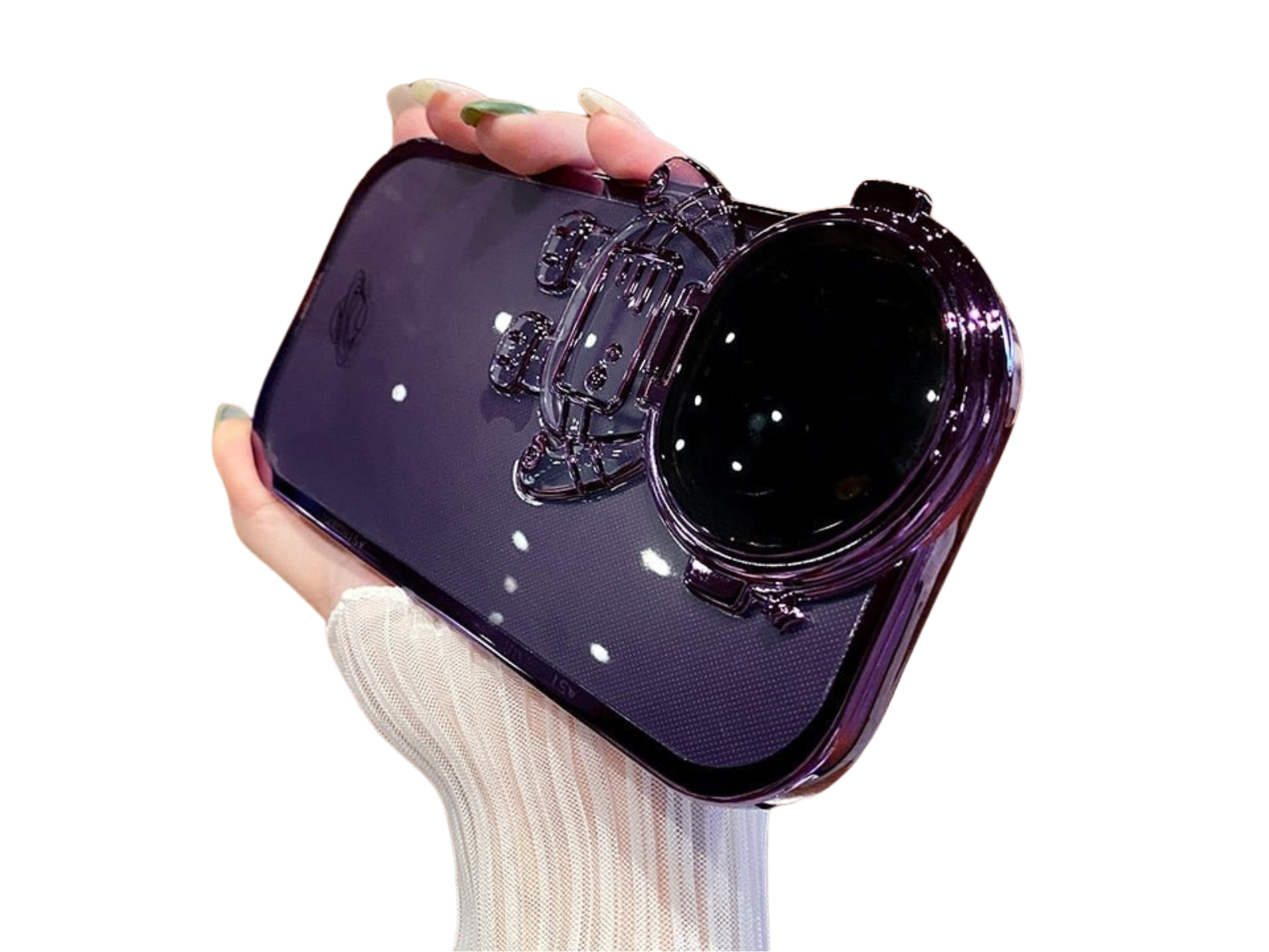 Premium Apple iPhone Case | MagSafe Compatible, Camera Lens Protection, Screen Protection | Ultra Thin, Shockproof, Magnetic, Full All-Around Protection Cover – Astronaut Design, Glitter Film, Lens Stand, Soft TPU, Durable & Stylish