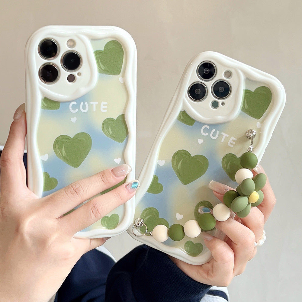 Beautiful White Heart Design Makeup Mirror iPhone Case | MagSafe-Compatible Protective Case with 360-Degree Protection and Camera Lens Cover for Apple iPhone 16/16e, 15, 14, 13, 12 Pro Max, Pro, Plus & Mini Cover | Armor Case and Bumper Cover