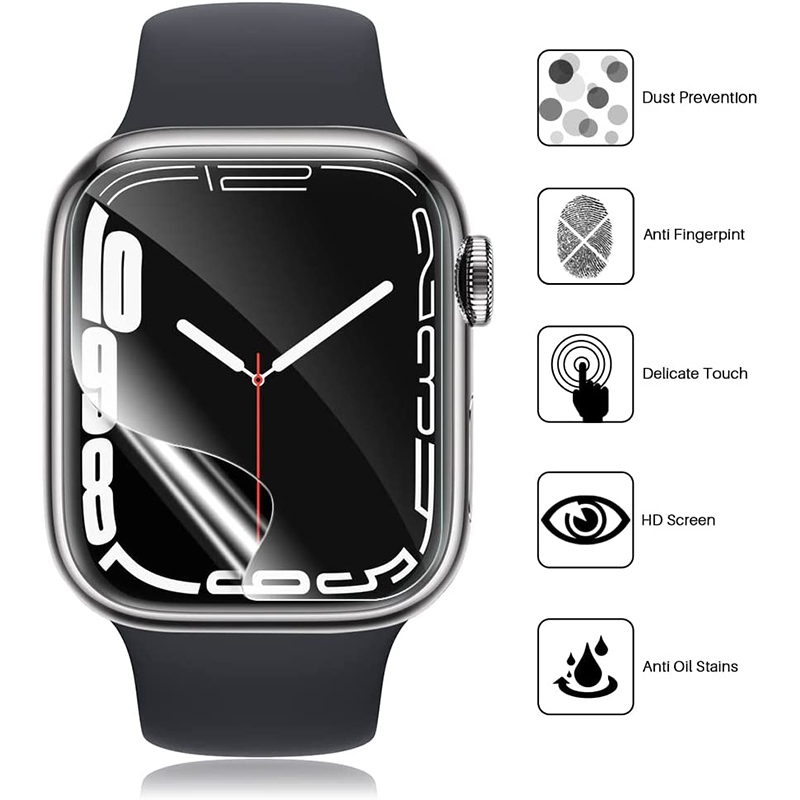 Displayschutzfolie für Apple Watch 44mm 40mm 45mm 41mm 38mm 42mm iWatch 6 SE 5 4 | Hochwertige HD Glasfolie, Schutzfilm