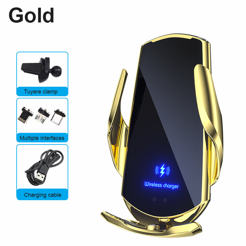 Car Wireless Phone 30 W Fast Charger | Premium USB Type-C with Magnetic Infrared Sensor, LED Indicator & Car Mount - Compatible with Smartphones, Apple iPhone, Samsung, iOS & Android