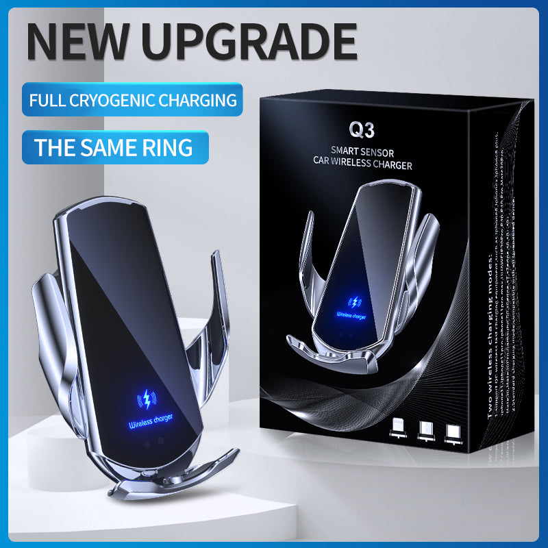 Car Wireless Phone 30 W Fast Charger | Premium USB Type-C with Magnetic Infrared Sensor, LED Indicator & Car Mount - Compatible with Smartphones, Apple iPhone, Samsung, iOS & Android