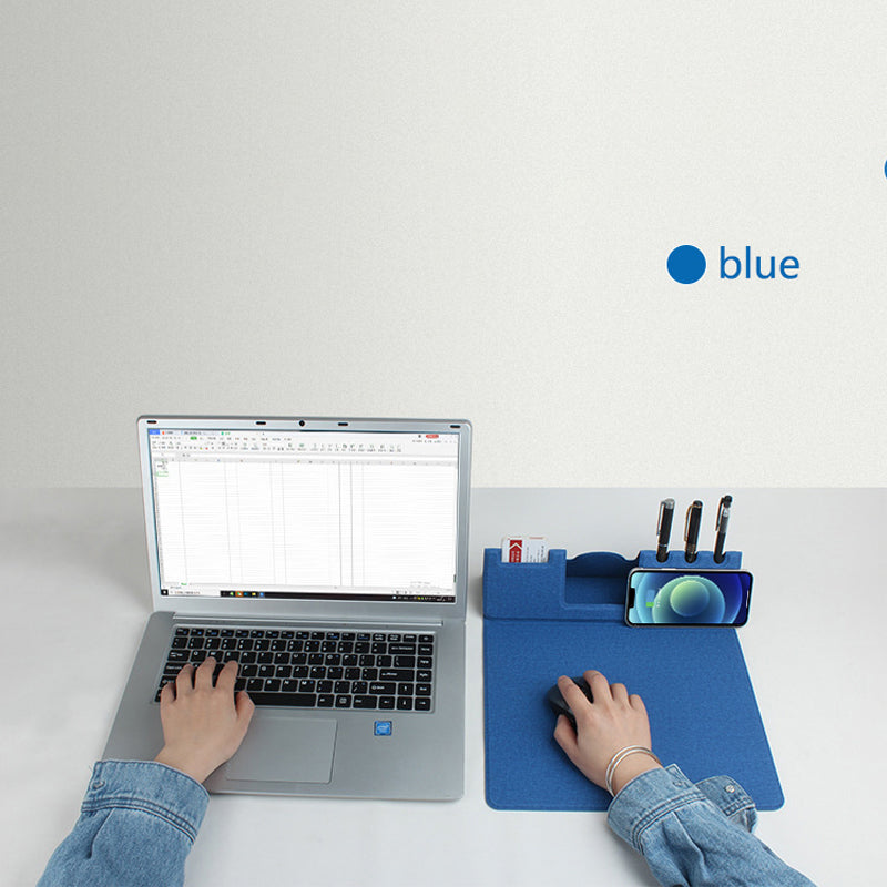 Premium Mouse Pad with High-Quality Qi Wireless Charging Pad for Smartphones, Apple iPhone, Samsung, iOS & Android Xiaomi, Huawei, USB-C, Phone Holder, 2-in-1 PU Leather Mat