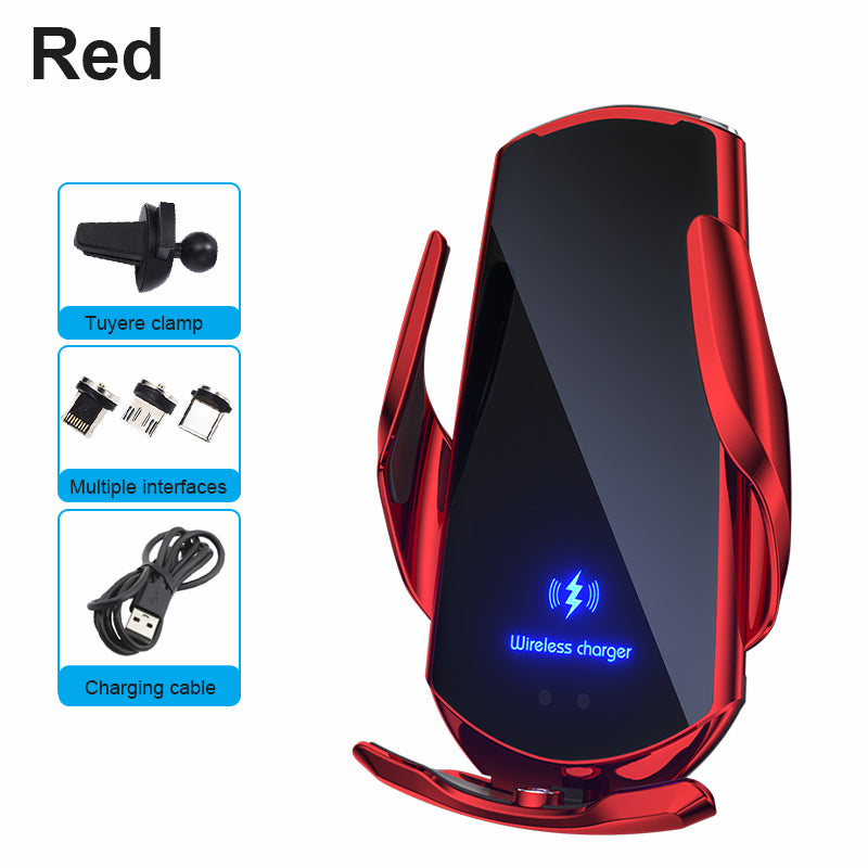 Car Wireless Phone 30 W Fast Charger | Premium USB Type-C with Magnetic Infrared Sensor, LED Indicator & Car Mount - Compatible with Smartphones, Apple iPhone, Samsung, iOS & Android