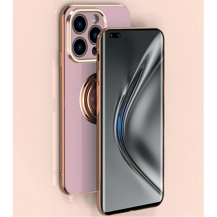 Luxury Silicone Magnetic Ring Holder and Stand iPhone Case | MagSafe Case with 360-Degree Protection and Camera Lens Cover for Apple iPhone 16/15/14/13/12 Pro Max, Plus Mini Cover | Armor Case, Bumper Cover Phone Case | Premium Protective Cover