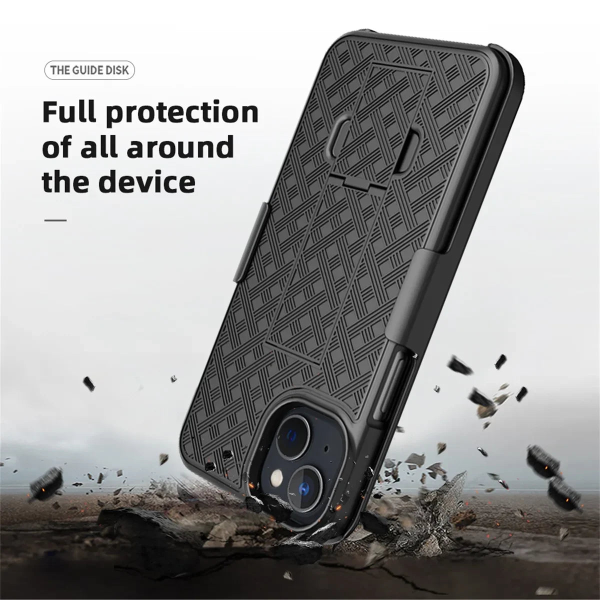 High-Quality 2-in-1 Combo Protective Case with Belt Clip and Stand for iPhone | MagSafe Case for Apple iPhone 16/15/14/13/12 Pro Max Plus Mini | Armor Phone Case & Camera Protector Cover