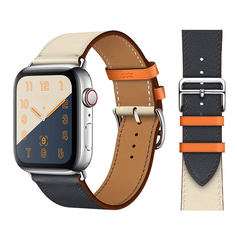 Premium Echtes Leder Armband für Apple Watch: 49mm, 45mm, 44mm, 42mm, 41mm, 40mm, Damen/Herren, iWatch Ultra/9/8/7/6/5/4/SE
