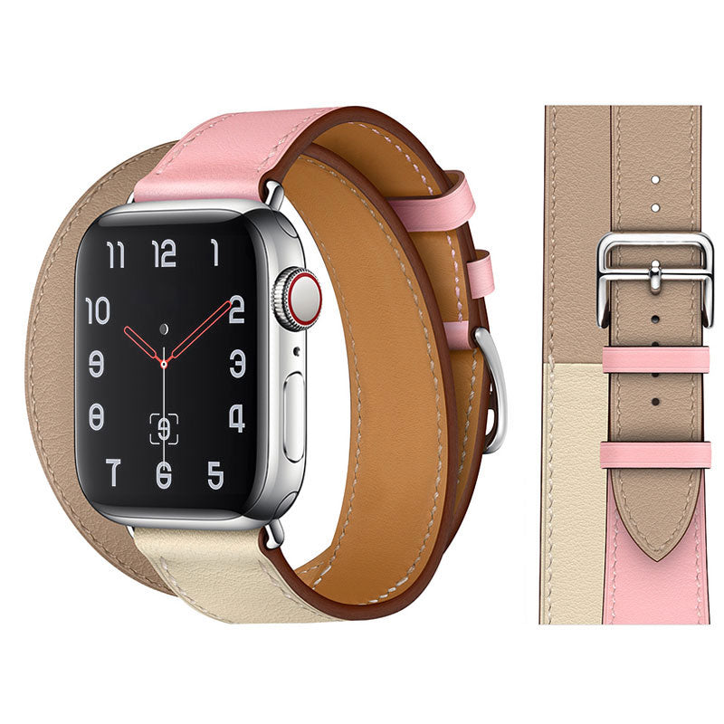 Premium Echtes Leder Armband für Apple Watch: 49mm, 45mm, 44mm, 42mm, 41mm, 40mm, Damen/Herren, iWatch Ultra/9/8/7/6/5/4/SE