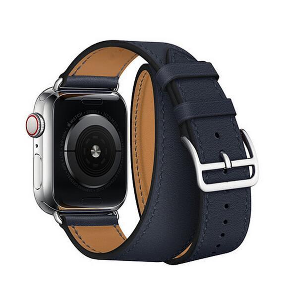 Premium Echtes Leder Armband für Apple Watch: 49mm, 45mm, 44mm, 42mm, 41mm, 40mm, Damen/Herren, iWatch Ultra/9/8/7/6/5/4/SE