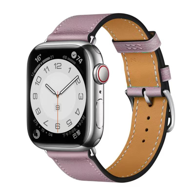 Premium Echtes Leder Armband für Apple Watch: 49mm, 45mm, 44mm, 42mm, 41mm, 40mm, Damen/Herren, iWatch Ultra/9/8/7/6/5/4/SE