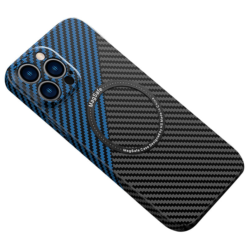 High-Quality Carbon Fiber Magnetic iPhone Case | MagSafe Case with 360-Degree Protection & Camera Lens Cover for Apple iPhone 16/16e, 15, 14, 13, 12 Pro Max, Pro, Plus & Mini Cover | Shockproof Phone Case with Armor Shell & Premium Protective Bumper Cover