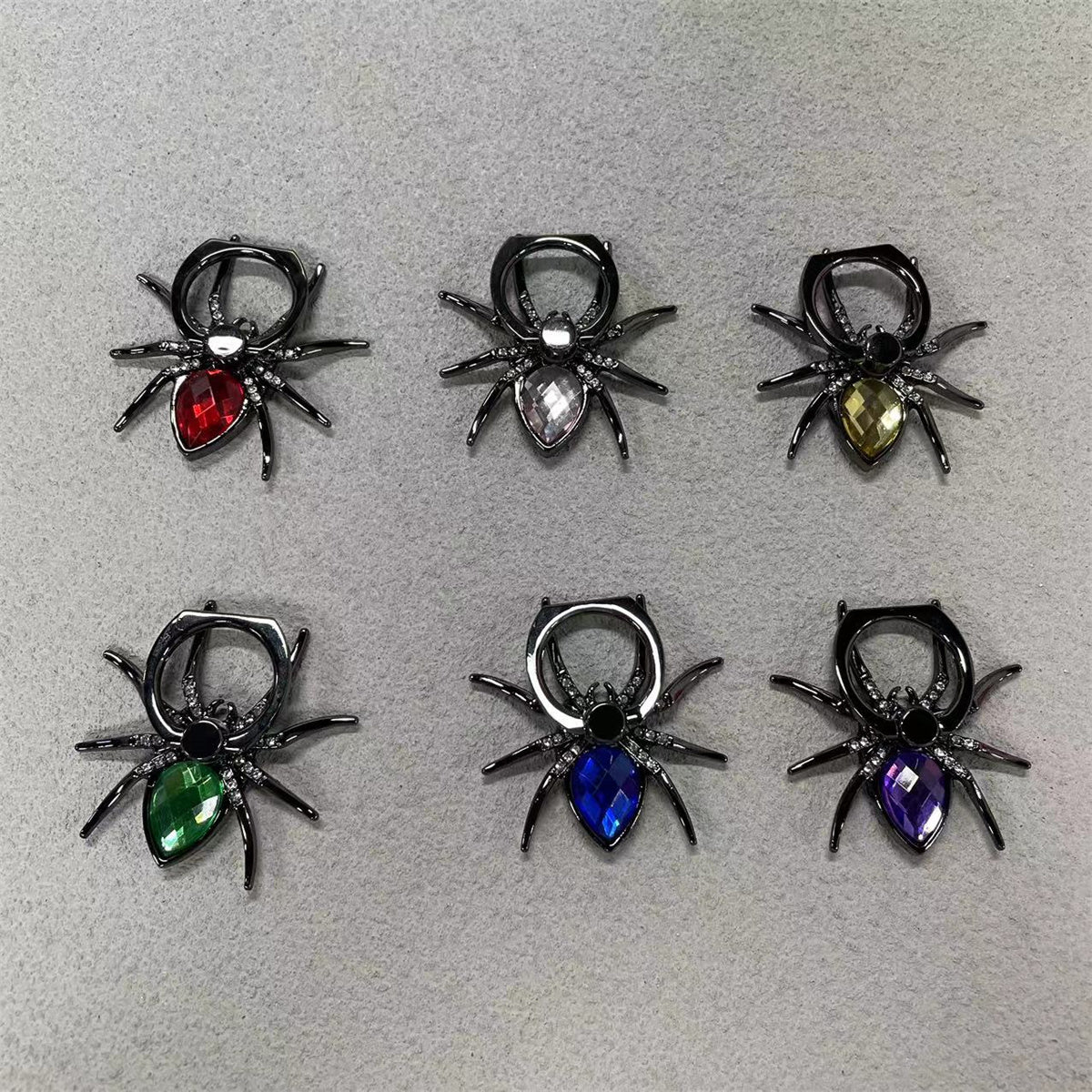 Universaler Luxus-Bling-Diamant-Metall-Spinne Handy-Fingerringhalter, 360° drehbarer Ständer für Apple iPhone, Samsung