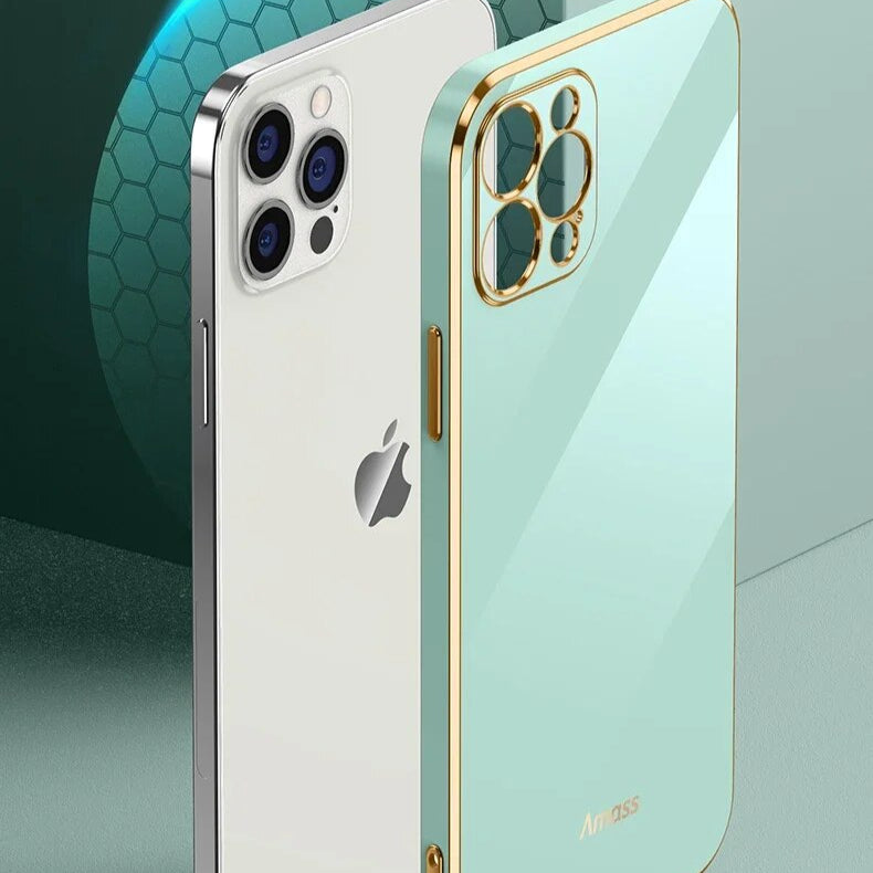 Hochwertiges einfarbiges Silikon Hülle, MagSafe, Abdeckung, | Apple iPhone 15/14/11/12/13 Pro Max/Mini Plus - Quadratische Beschichtung, Glänzend, Stoßfeste Schutzhülle - Phone Heaven Zone