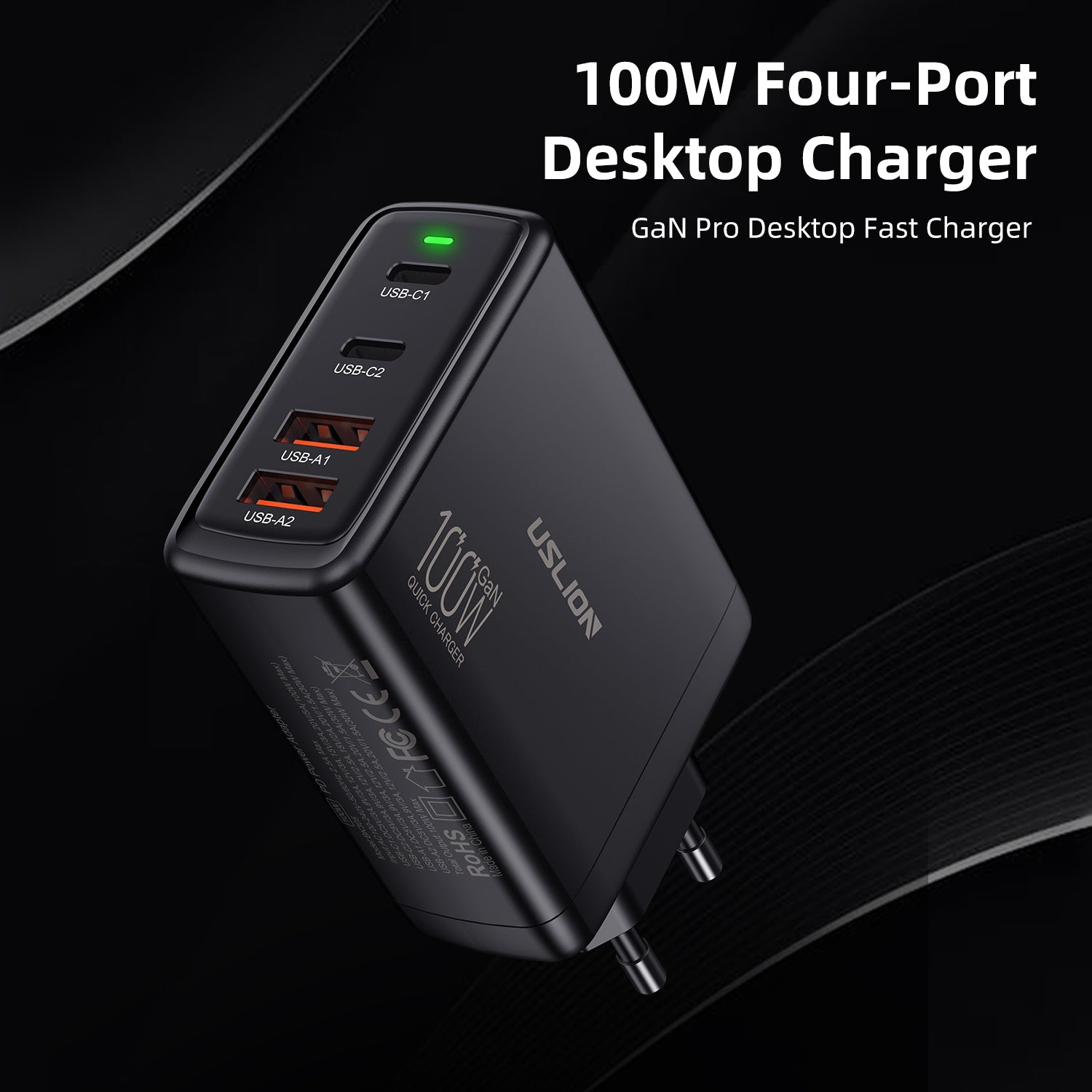 Premium 65W Gan Charger Desktop Fast Charger | 4-in-1 Laptop & Mobile Adapter for Smartphones, Apple iPhone, Samsung, iOS & Android - Fast Charging