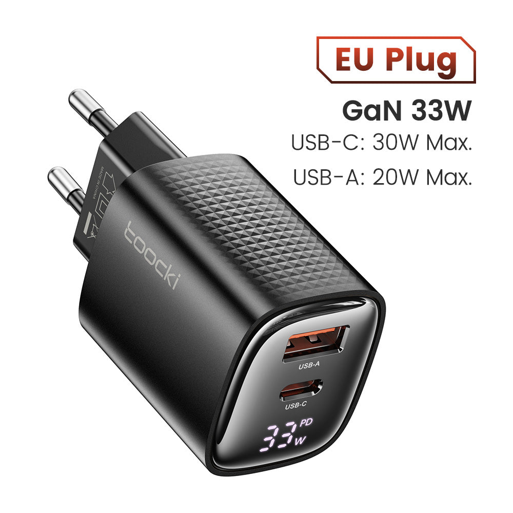 Premium Tech GaN USB Type C Charger 65W 45W PPS PD QC 4.0 | Fast Charger for Smartphones, Apple iPhone, Samsung, iOS & Android MacBook, Laptop, iPad, AirPods, Tablet, iOS