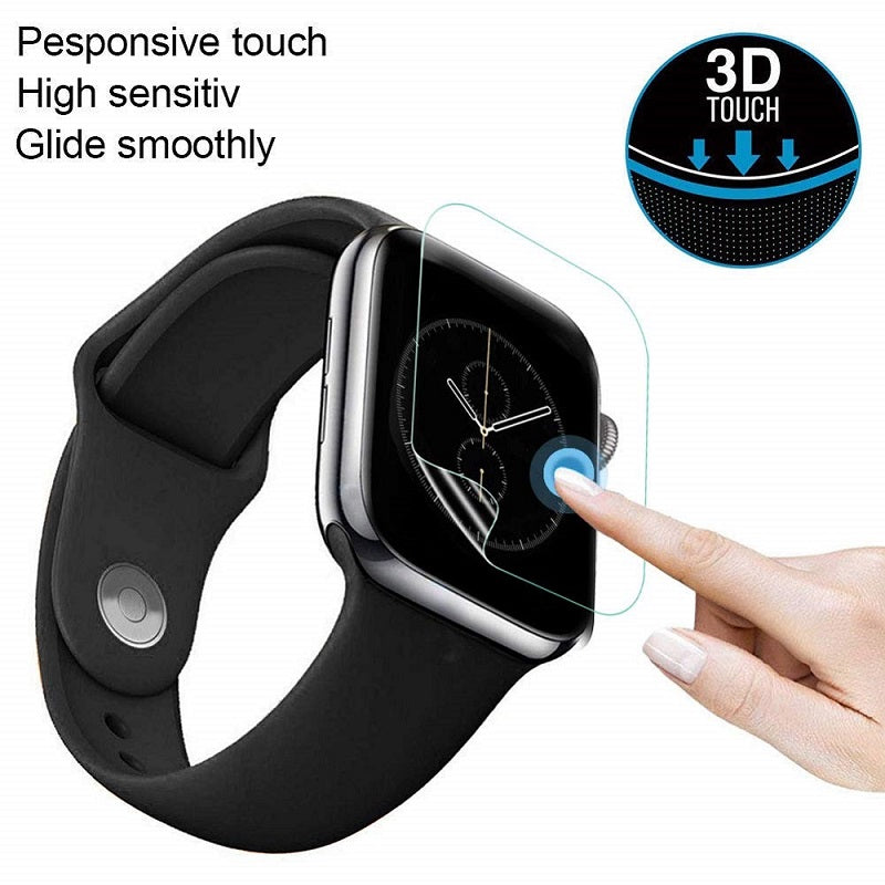 Displayschutzfolie für Apple Watch 44mm 40mm 45mm 41mm 38mm 42mm iWatch 6 SE 5 4 | Hochwertige HD Glasfolie, Schutzfilm