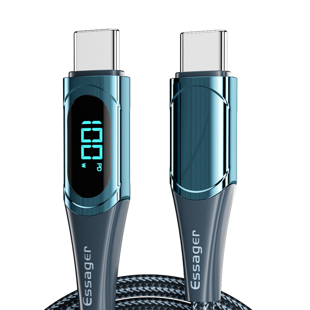 Premium Essager USB Typ C zu USB C Kabel 100W/5A PD Schnelllade-Ladegerät Draht für MacBook Xiaomi Samsung, 2M Typ-C USBC Kabel