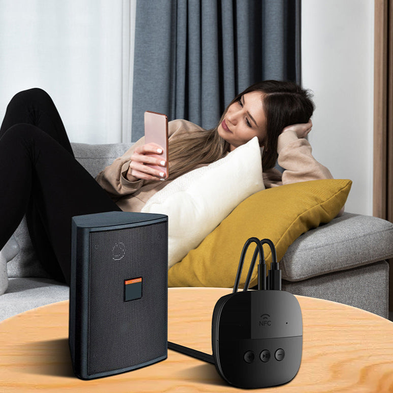 Premium Bluetooth 5.2 Audioempfänger RCA 3,5mm AUX USB Stereo NFC Drahtloser Adapter U-Disk TF-Karte mit Mikrofon für Auto-Ki