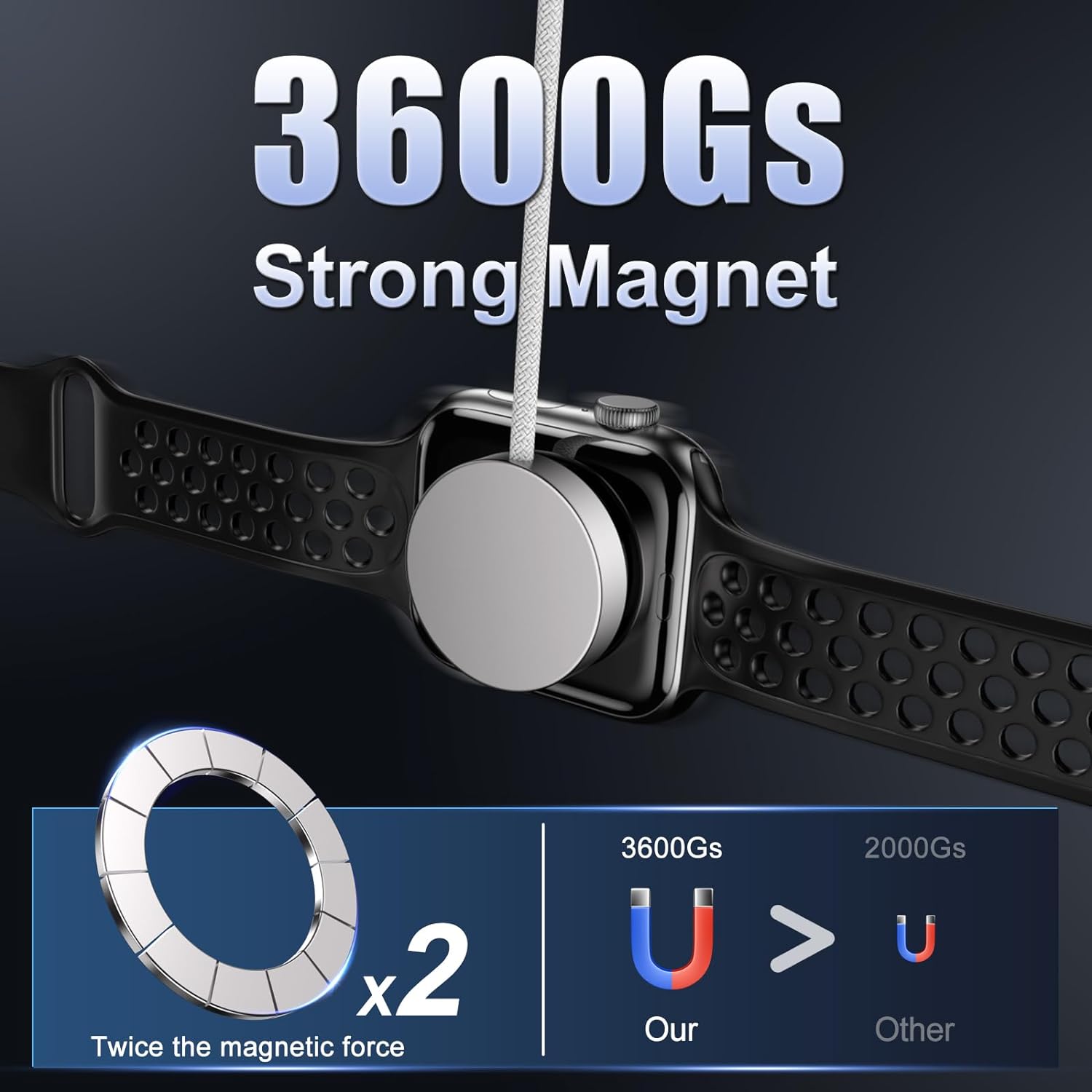 Hochwertiges Kabel für Apple iWatch Wireless Charger Watch 9 8 7 6 Laden | Prämie USB Lightning Ladekabel - Phone Heaven Zone