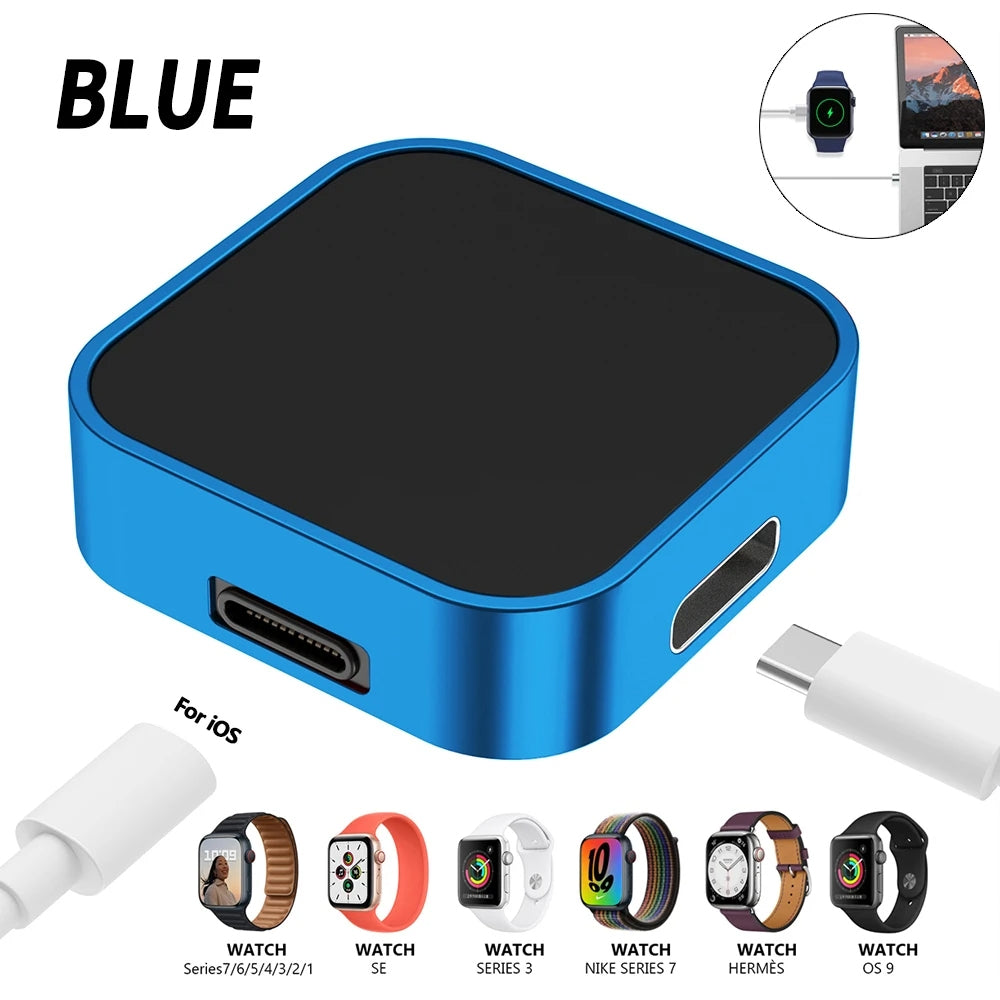 Premium 2-in-1 Ladedock Ständer 8-Pin Typ-C Drahtloses Magnetisches Ladegerät für Apple Watch Ultra | Kompatibel mit Apple