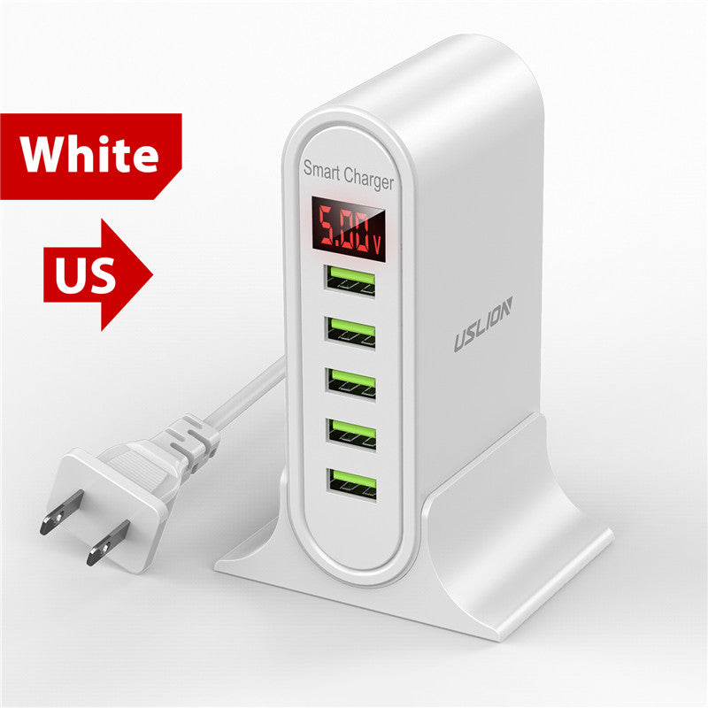 140W GaN Fast Charger: Premium Desktop Charging Station | 5 USB Ports Charging Station Docking Station ASOMETECH | Laptop, MacBook, Smartphones, Apple iPhone, Samsung, iOS & Android