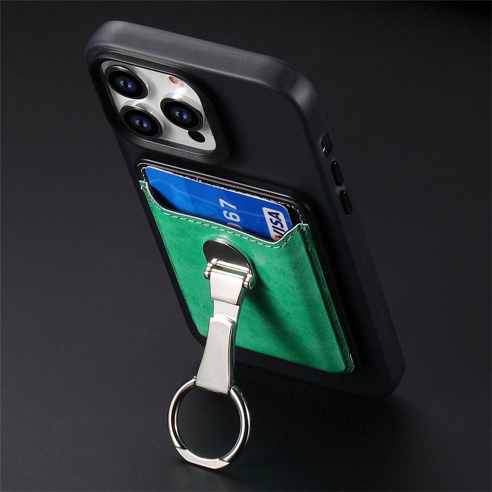 Hochwertige Leder MagSafe Brieftasche mit Kartenfächern: Klapp-Ringhalter & für iPhone 16/15/14/13/12 Pro - Phone Heaven Zone