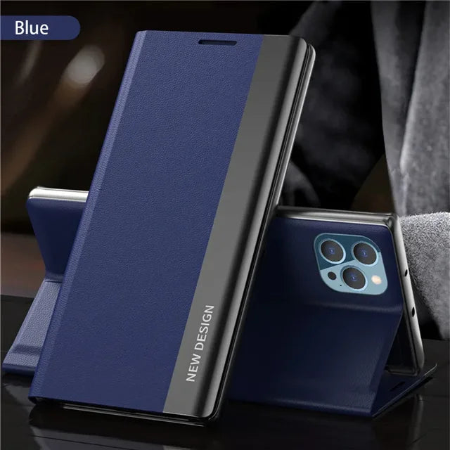 Premium Flip Book Cover with Magnetic Closure and Stand Function iPhone Case | MagSafe Flip Cover Case for Apple iPhone 16/15/14/13/12 Pro Max, Plus, Mini - Versatile Protective Cover