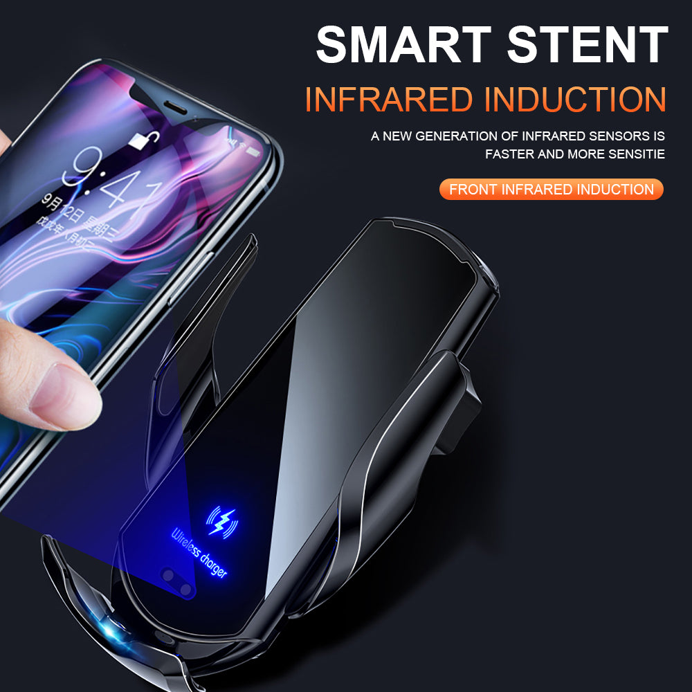 Car Wireless Phone 30 W Fast Charger | Premium USB Type-C with Magnetic Infrared Sensor, LED Indicator & Car Mount - Compatible with Smartphones, Apple iPhone, Samsung, iOS & Android