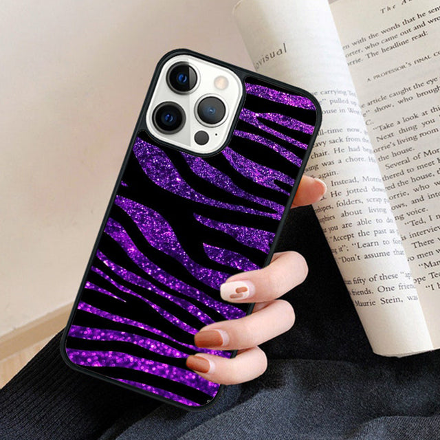 Premium Zebra Pattern Glitter iPhone Case | MagSafe Case with 360-Degree Protection & Camera Lens Cover for Apple iPhone 16/16e, 15, 14, 13, 12 Pro Max, Pro, Plus & Mini Cover | Armor Case & Bumper Cover Phone Case | High-Quality Protective Cover