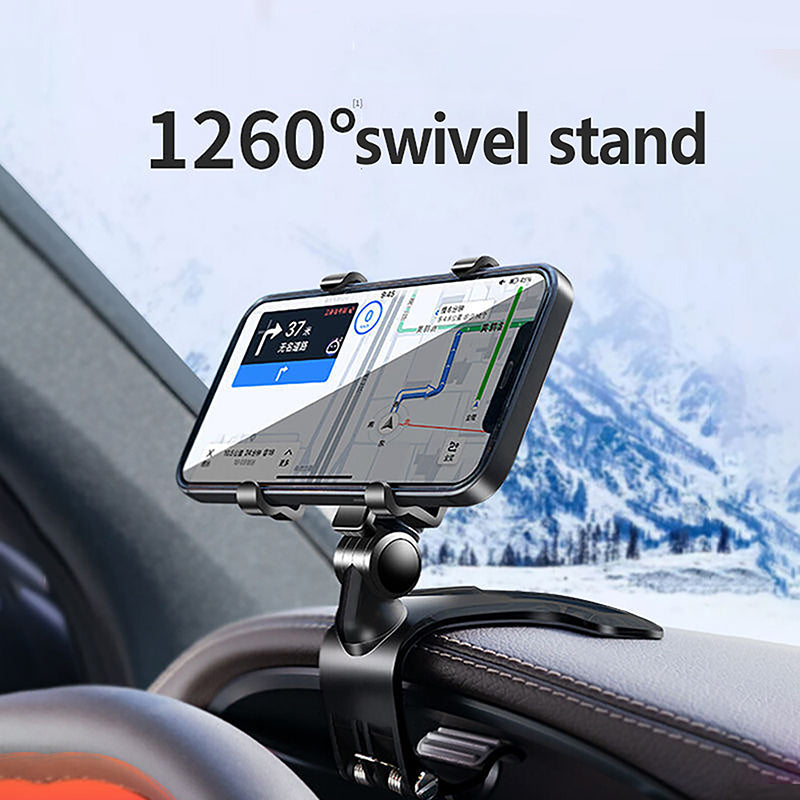 Premium 3-in-1 verstellbare Auto-Handyhalterung für Apple iPhone | Armaturenbrett, Rückspiegel & Sonnenblendenhalterung - Leicht