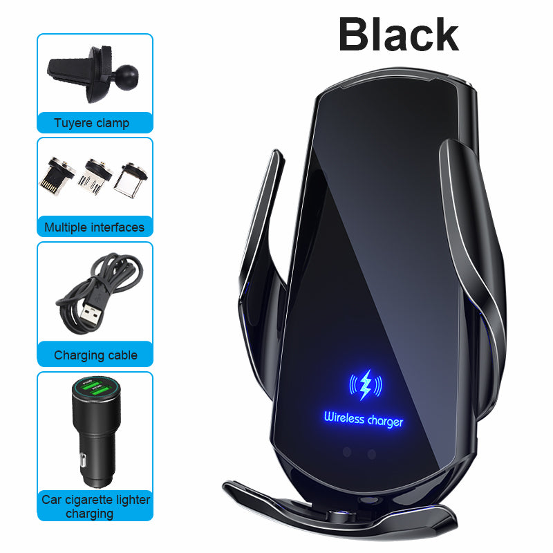 Car Wireless Phone 30 W Fast Charger | Premium USB Type-C with Magnetic Infrared Sensor, LED Indicator & Car Mount - Compatible with Smartphones, Apple iPhone, Samsung, iOS & Android
