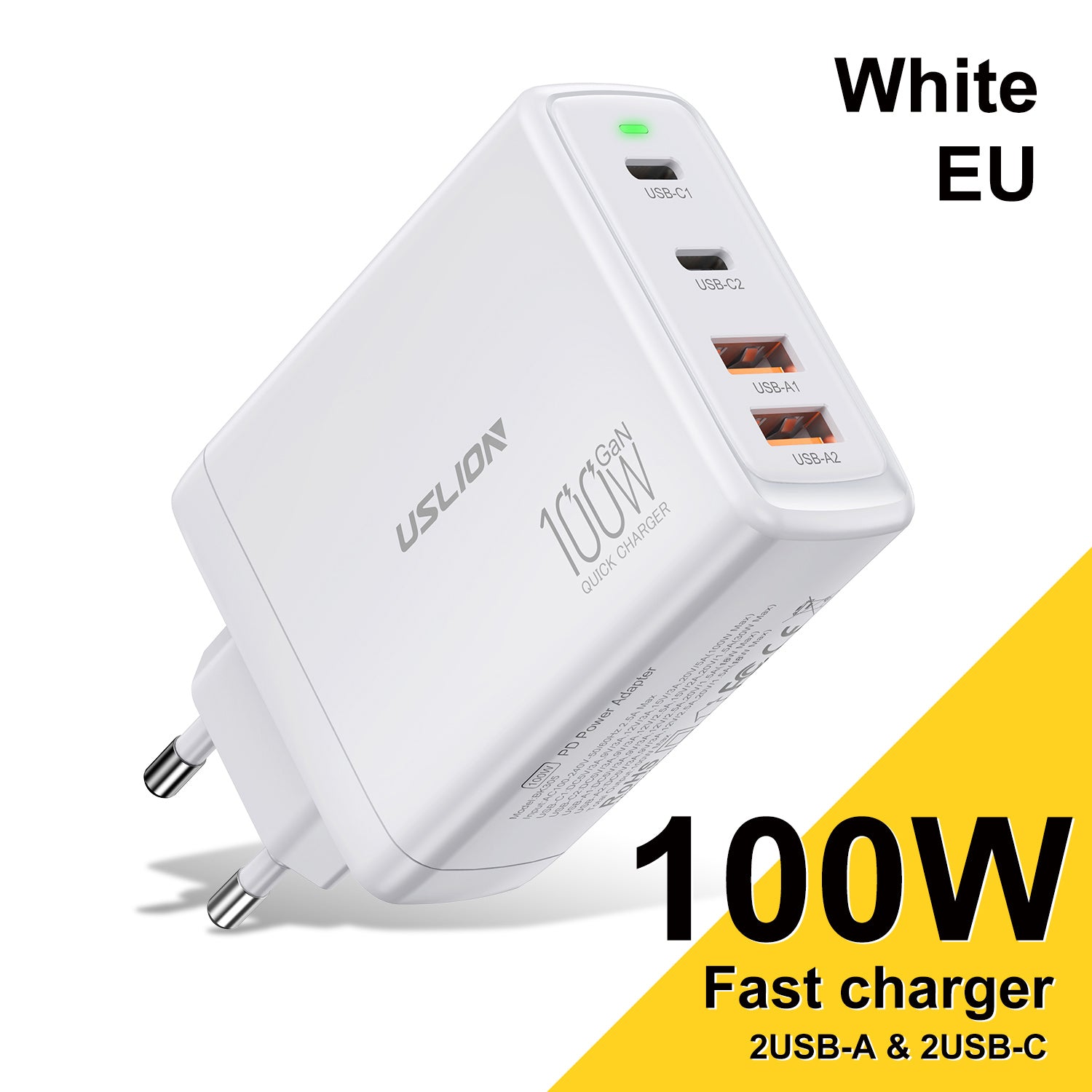 Premium 65W Gan Charger Desktop Fast Charger | 4-in-1 Laptop & Mobile Adapter for Smartphones, Apple iPhone, Samsung, iOS & Android - Fast Charging