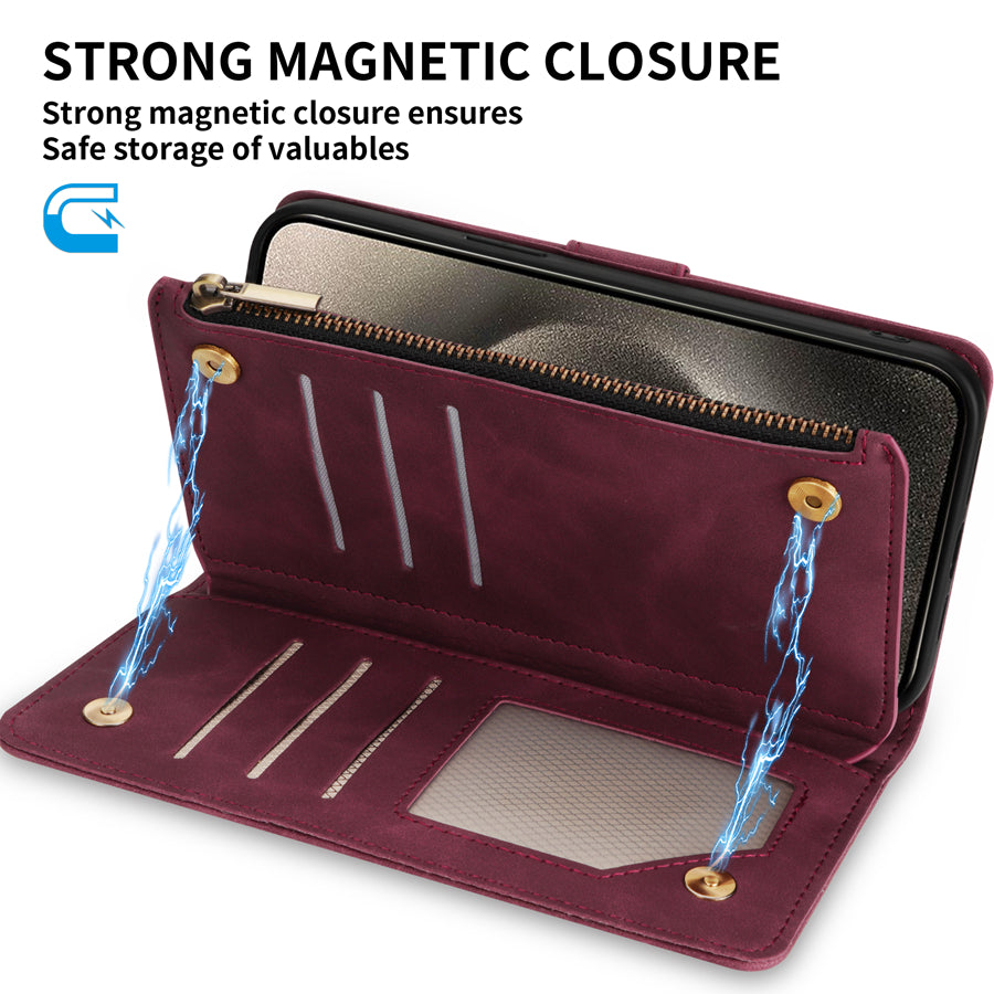 SecureSwipe Premium Leather Wallet Case for Apple iPhone 16/15/14/13/12 Pro Max Plus Mini | Wallet & Coin Purse Features: Magnetic Closure, Multiple Card Slots, Scratch-Resistant, Shockproof & Lightweight Design