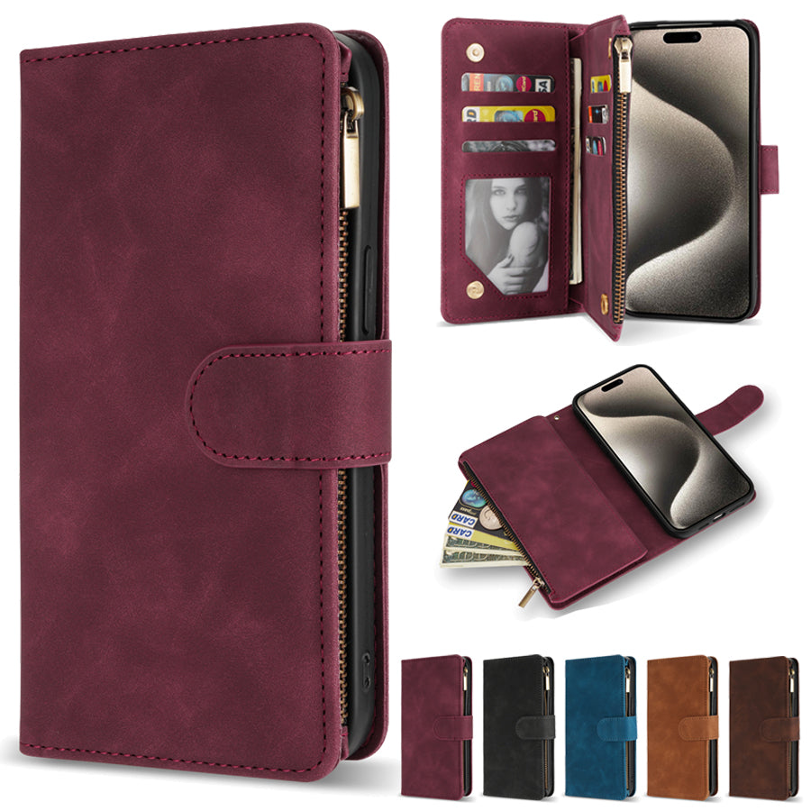 SecureSwipe Premium Leather Wallet Case for Apple iPhone 16/15/14/13/12 Pro Max Plus Mini | Wallet & Coin Purse Features: Magnetic Closure, Multiple Card Slots, Scratch-Resistant, Shockproof & Lightweight Design