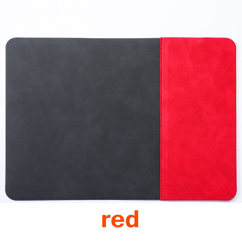 Premium Mouse Pad with High-Quality Qi Wireless Charging Pad for Smartphones, Apple iPhone, Samsung, iOS & Android Xiaomi, Huawei, USB-C, Phone Holder, 2-in-1 PU Leather Mat