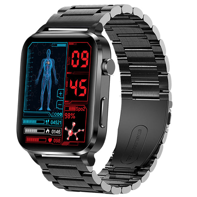 Premium Blood Glucose Smartwatch for Men and Women: AI Voice Assistant, Bluetooth Calling, Infrared SpO2 Sensor, Health Monitoring, ECG, PPG, Sleep, Heart Rate Monitor, Waterproof Fitness Tracker, Full Touch, Long Battery: iOS & Android Devices – Unisex