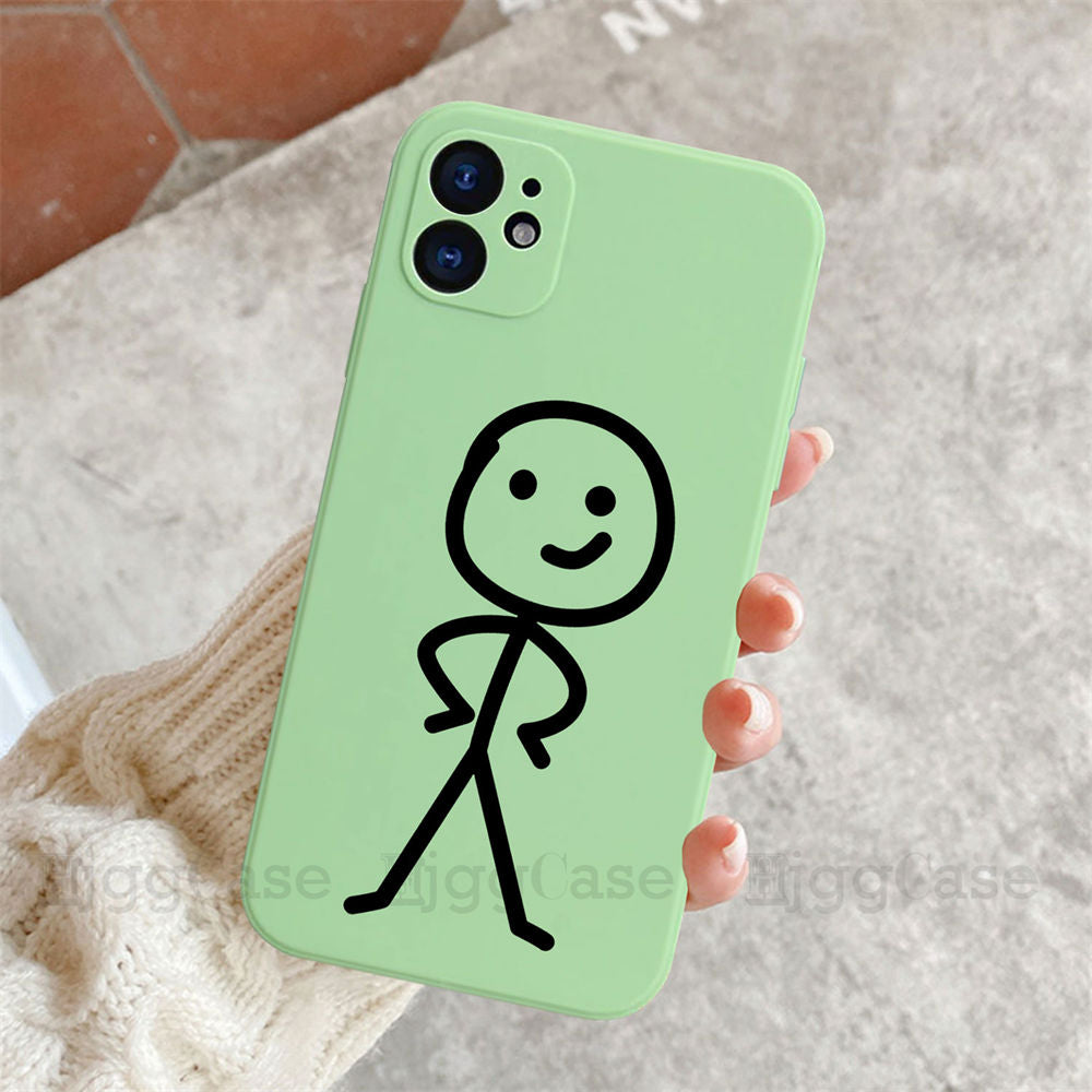 High-Quality Cartoon Matchman iPhone Case | Shockproof Matte Soft TPU Silicone Cover | MagSafe Case with Camera Lens Cover for Apple iPhone 16/15/14/13/12 Pro Max, Plus, Mini | Armor Case, Bumper Cover Phone Case | Premium Protective Cover