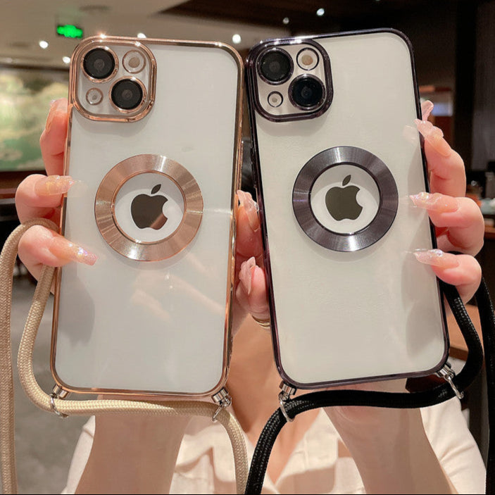 Luxury Apple iPhone Case | MagSafe Compatible, Camera Lens Protection, Screen Protection | Ultra Thin, Shockproof, Magnetic, Full All-Around Protection Cover – Crystal Clear Glass, Plated Edges, Silicone Design, Durable & Elegant