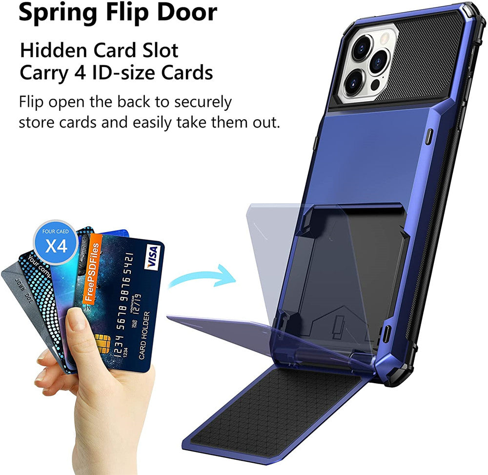 High-Quality Wallet with 4 Card Slots and Credit Card Holder Cover iPhone Case | MagSafe Case with 360-Degree Protection and Camera Lens Cover for Apple iPhone 16/15/14/13/12 Pro Max, Plus Mini | Armor Phone Case | Premium Wallet Protective Cover