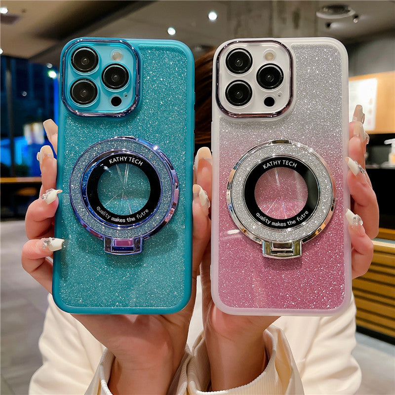 Magnetic Metal For Apple iPhone 16/15/14/13/12 Pro Max Plus Mini Case | Premium Shockproof Supreme Protection - Luxury Slim Matte with Camera Glass Lens Protection, Stand, and Hand Holder Cover