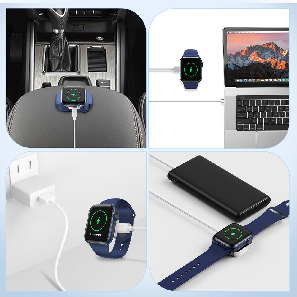 2-in-1 Ladedock Ständer 8-Pin Typ-C Drahtloses Magnetisches Ladegerät für Apple Watch Ultra 49mm Kompatibel mit Apple Watch Series 8, 7, 6, 5, 4.