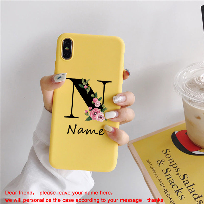 Personalized Luxury iPhone Case for Apple iPhone 16/16e, 15, 14, 13, 12 Pro Max, Pro, Plus & Mini Cover | Custom Name & Initials with Elegant Floral Design | MagSafe Compatible | Premium Camera Protection | Tempered Glass | Stylish Protective Case