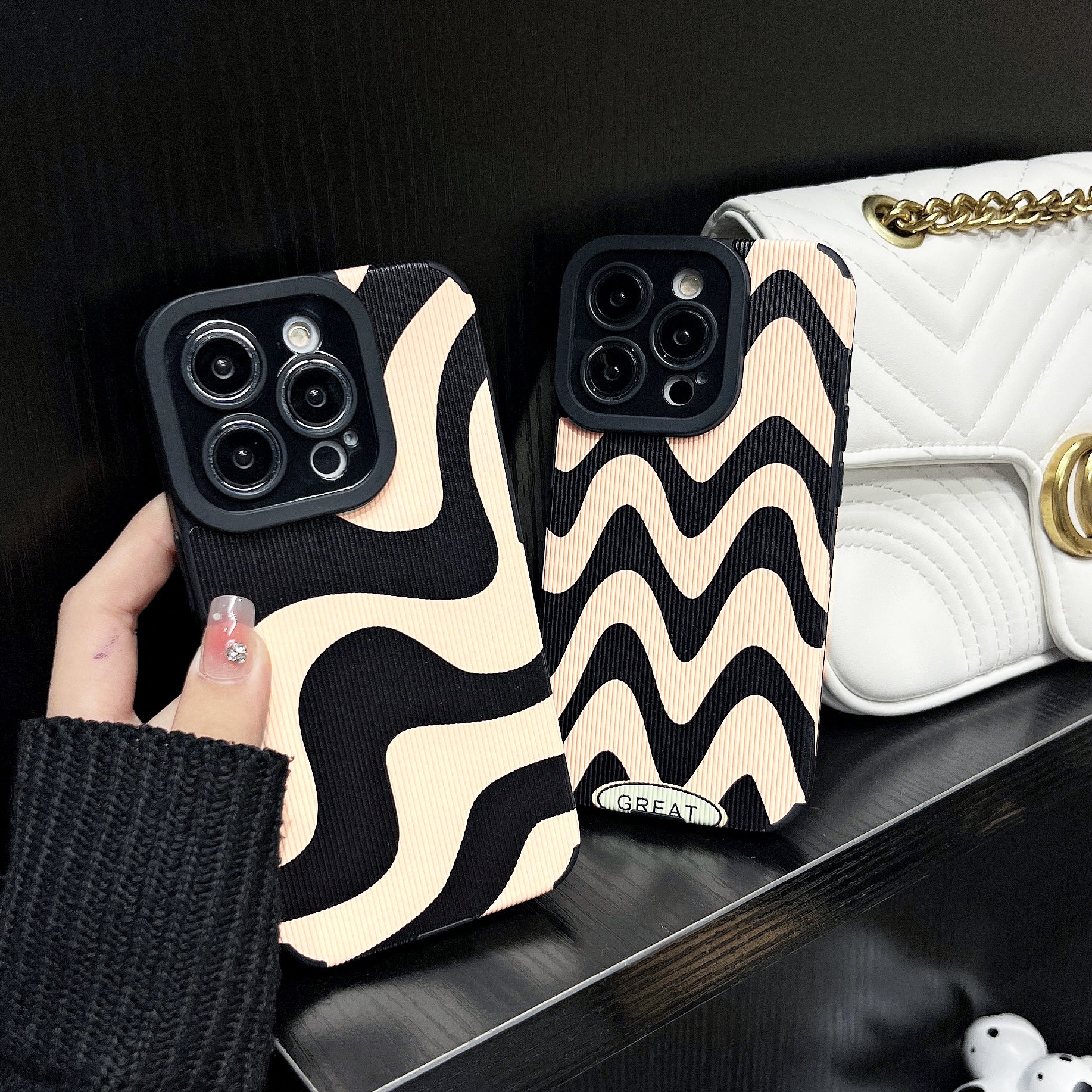 Luxury Ultra-Thin Black and White Zebra Stripe iPhone Case | MagSafe Case with Camera Protector for Apple iPhone 16/15/14/13/12 Pro Max Plus Mini Cover | Heavy Duty, Shockproof Phone Case | Silicone Soft Cover Protective Case