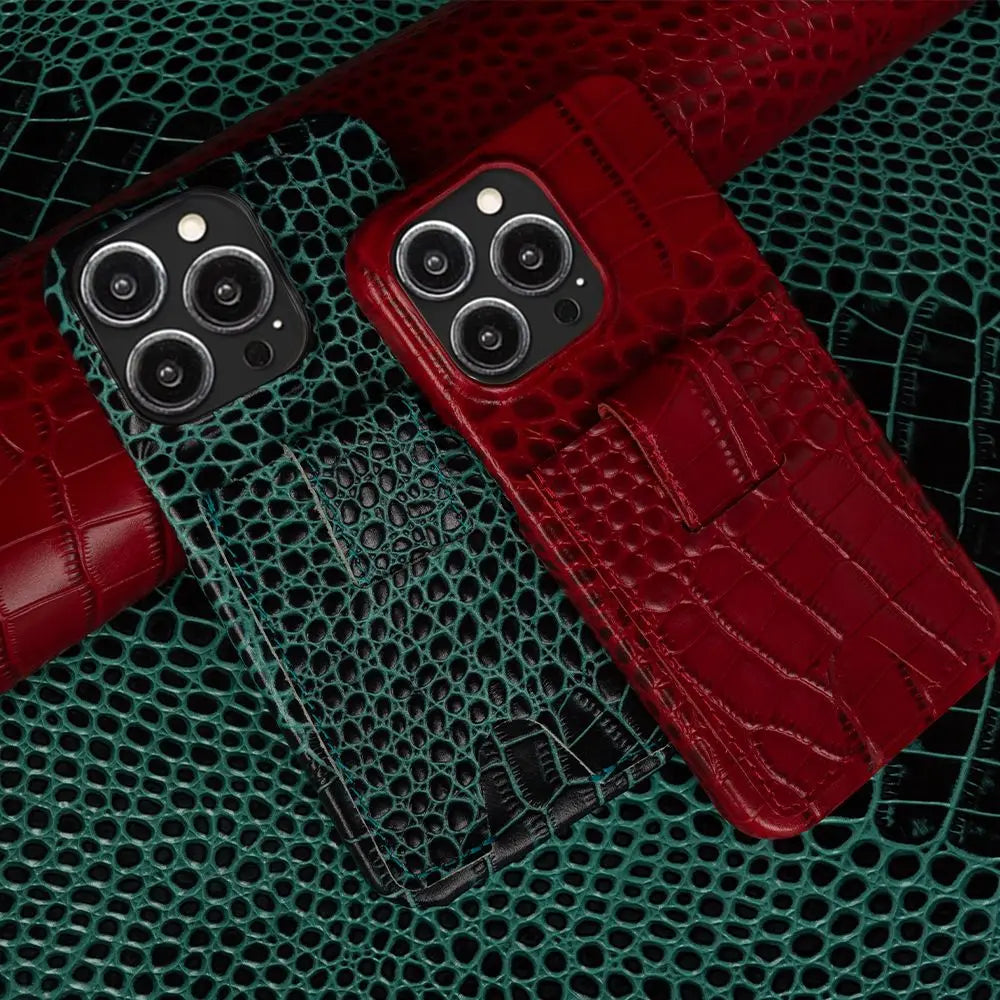 High-Quality Genuine Leather iPhone Case with Card Holder Slot | Cover with Camera Protection for Apple iPhone 16/15/14/13/12 Pro Max Plus Mini Armor Case | Wallet Phone Cover