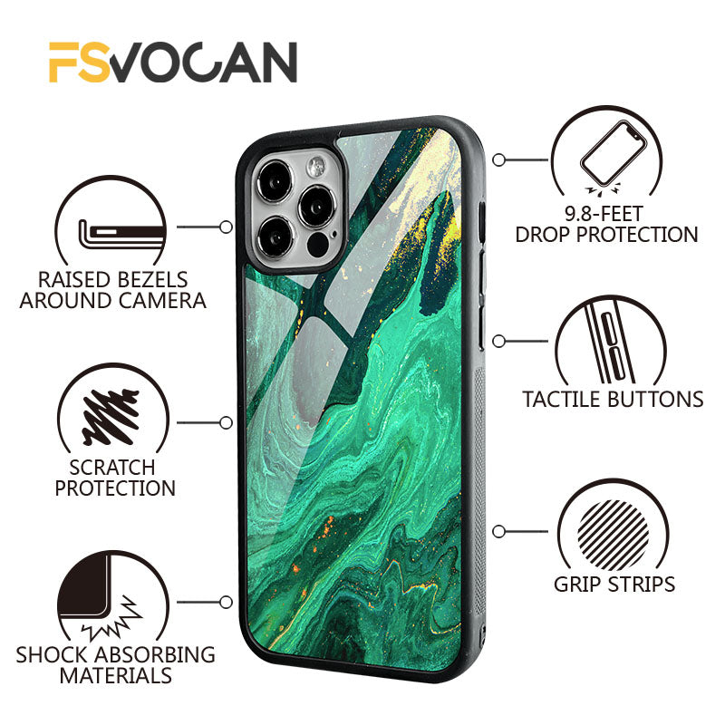 Luxury Black Marble iPhone Case with Gold Edges: Camera Protection & Durable Cover | MagSafe-Compatible for Apple iPhone 16/16e, 15, 14, 13, 12 Pro Max, Pro, Plus, Mini Cover - 3D Texture: Enhanced Grip | 360-Degree Camera Lens Protection Armor Case