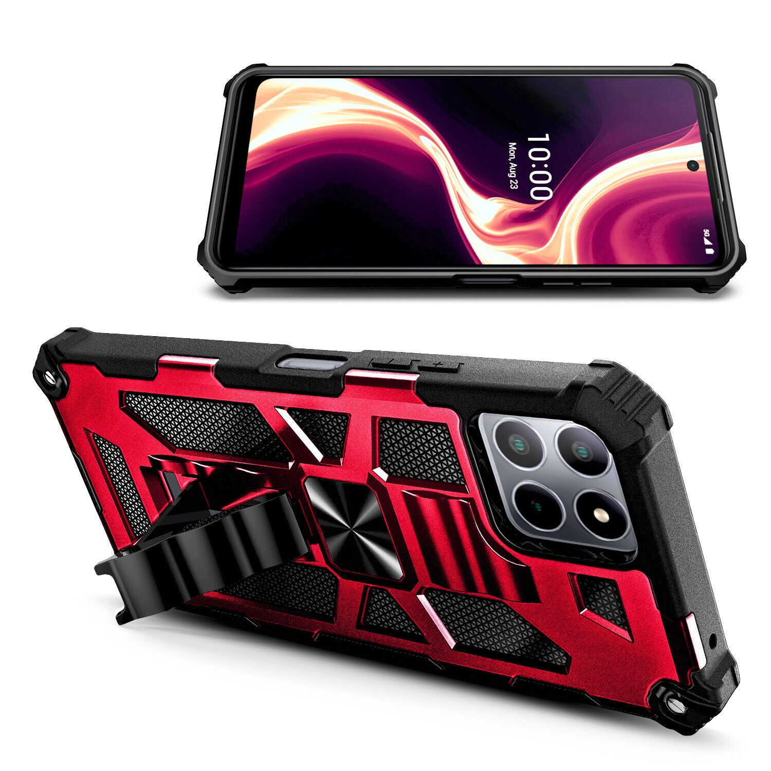 High-Quality Hybrid Military Armor iPhone Case | MagSafe Case for Apple iPhone 16/15/14/13/12 Pro Max Plus Mini with Built-in Stand, Camouflage Cover, 360-Degree Camera Protection, and Screen Protector Phone Cover