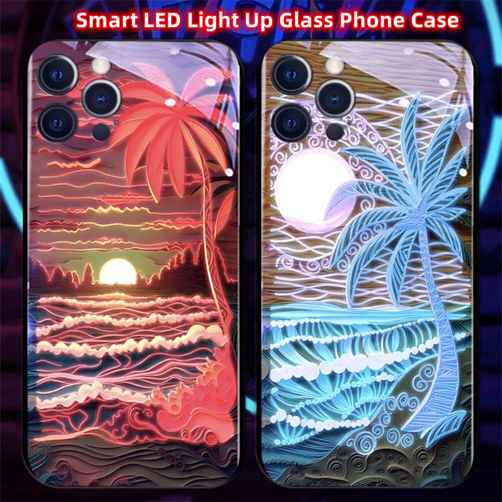 Luxury Design: Romantic Night Beach Landscape iPhone Case | MagSafe Case for Apple iPhone 16/15/14/13/12 Pro Max Plus Mini | Armor Cover with Camera Protector | Protective Phone Case